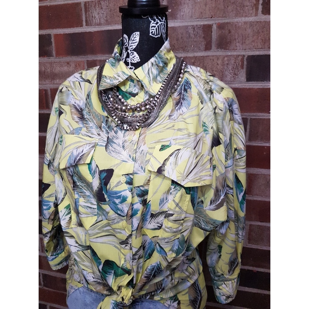 Zara Button Down Flowered Blouse - image 3